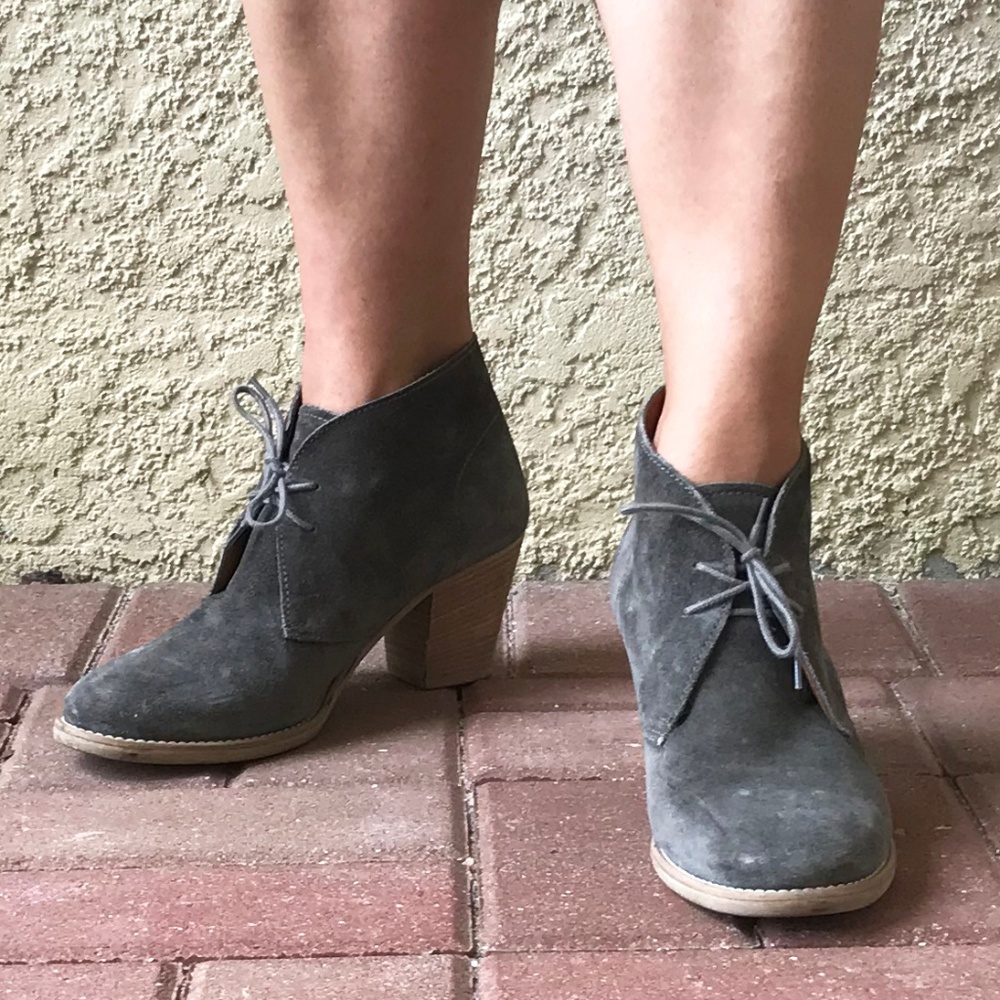 Madewell Grey Suede Sandstorm Lace up Ankle Boots